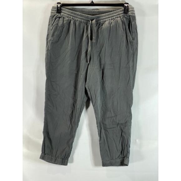 POINT SUR Women's Gray Cotton Twill Elastic Drawstring Pull-On Pants SZ 16 - Picture 1 of 13